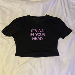 ❤️❤️ It’s All In Your Head Black Crop Short Sleeve Shirt
